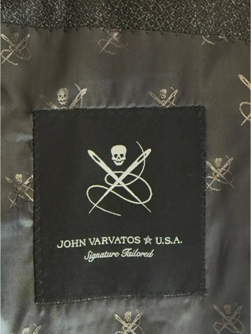 John Varvatos USA 44S Charcoal Cerruti 130s Italian Wool Suit Jacket Blazer